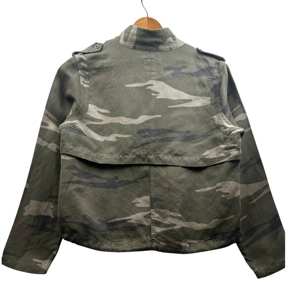 Rails Maverick Utility Jacket Sage Camo Womens Small Oversized Fit Linen Blend - Picture 2 of 12